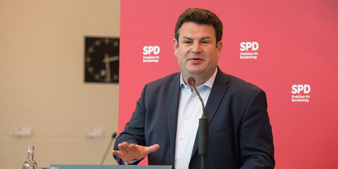 Bundesarbeits- und sozialminister Hubertus Heil während seiner Rede auf der Betriebsrätekonferenz 2022