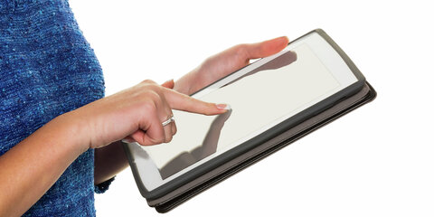 Frau mit Tablet