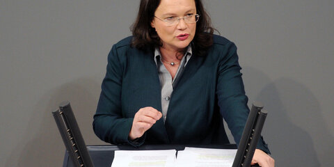 Andrea Nahles redet im Plenum