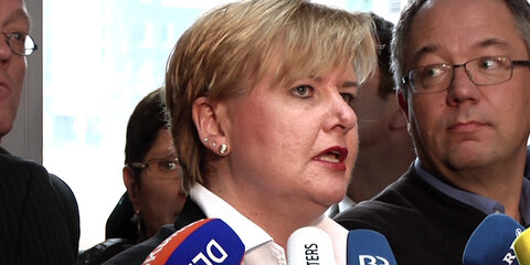 Eva Högl beim Pressestatement