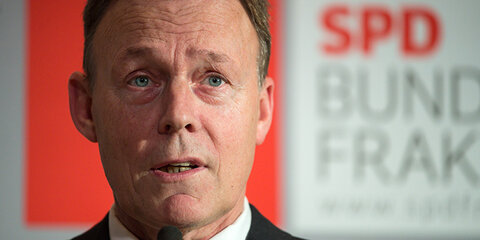 Thomas Oppermann beim Pressestatement