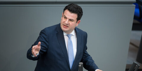 Hubertus Heil, Bundesminister für Arbeit und Soziales, spricht im Deutschen Bundestag