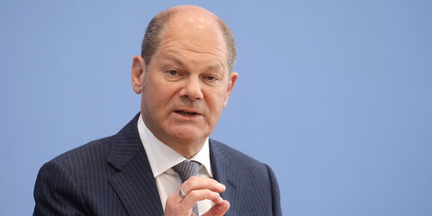 Olaf Scholz, Bundesfinanzminister, spricht bei einer Pressekonferenz