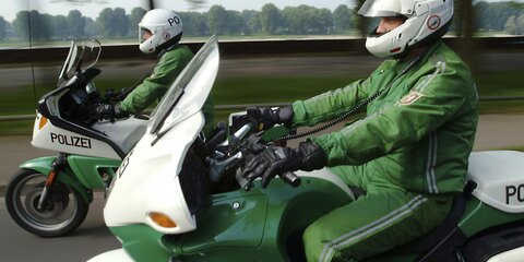 Polizeimotorrad auf Streife
