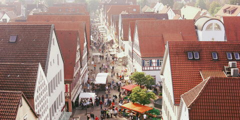 Ansicht eines Marktplatzes