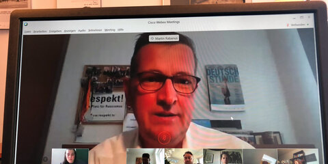 Martin Rabanus, MdB, während des digitalen „Medienpolitischen Dialogs“ als Videokonferenz
