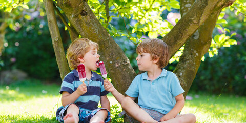 Kinder schlecken ein Eis