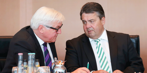 Außenminister Frank-Walter Steinmeier (SPD) und Wirtschaftsminister Sigmar Gabriel (SPD)