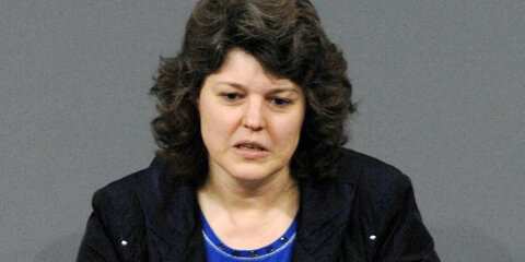 Ute Vogt, MdB, am Rednerpult