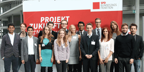 Der Junge Beirat der SPD-Bundestagsfraktion bei der Auftaktkonferenz von "Projekt Zukunft - #NeueGerechtigkeit"