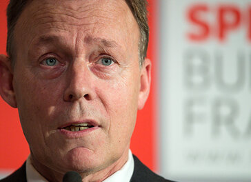 Thomas Oppermann beim Pressestatement