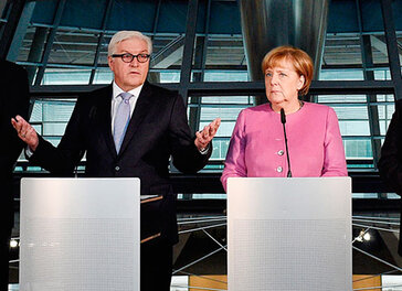 Pressestatement von Angela Merkel, Sigmar Gabriel, Horst Seehofer und Frank-Walter Steinmeier
